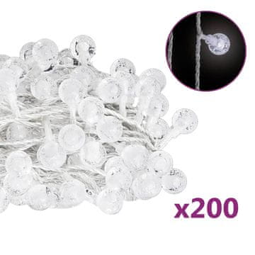 Vidaxl Vilinski rasvjetni lanac 20 m 200 LED hladni bijeli 8 funkcija