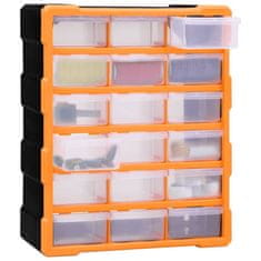 Vidaxl Organizator s 18 srednjih ladica 38 x 16 x 47 cm