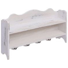 Vidaxl 284235 Wall Mounted Coat Rack White 50x10x30 cm Wood