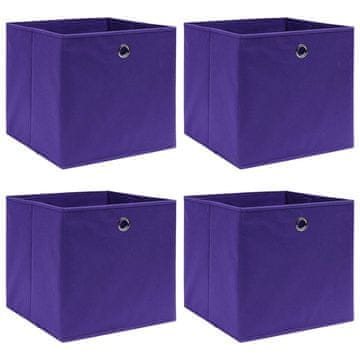 Vidaxl Kutije od netkanog materijala, 4 kom, 28x28x28 cm, ljubičaste