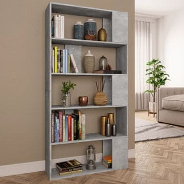 Vidaxl Polica za knjige/Pregrada Betonsko-siva 80x24x159 cm