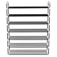 Vidaxl Stalak za cipele sa 7 polica od metala i plastike crni