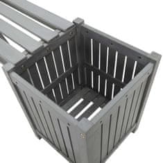 Vidaxl Vrtna klupa s 2 sadilice 150 cm masivno bagremovo drvo siva