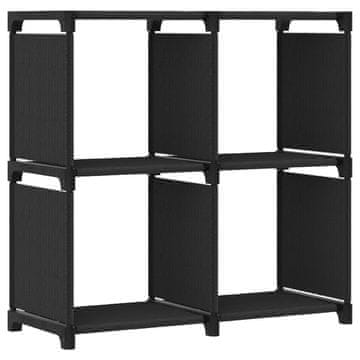 Vidaxl Polica s 4 odjeljka Crna 69x30x72,5 cm Tkanina