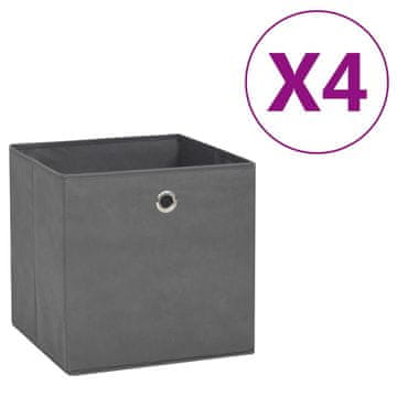 Vidaxl Kutije od netkanog materijala, 4 kom. 28x28x28 cm, sive