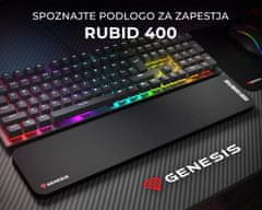 Genesis Rubid 400 podloga za zapešće, ergonomska, meka pjena, 470 x 95 mm, crna (POD-GEN-RUBID400)