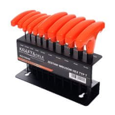Kraft&Dele 10 Djelomični set imbus ključeva T na postolju 2-10 mm