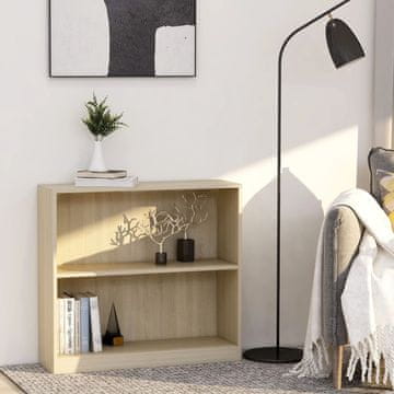 Vidaxl Polica za knjige, hrast sonoma, 80x24x75 cm, iverica