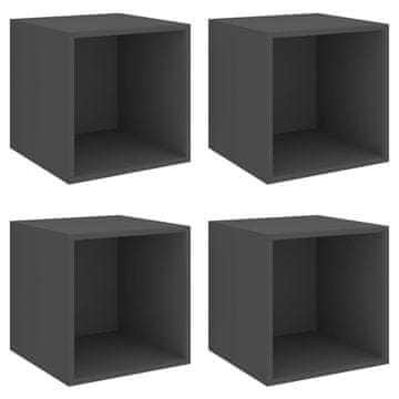 Vidaxl Zidni ormarići 4 kom sivi 37 x 37 x 37 cm konstruirano drvo