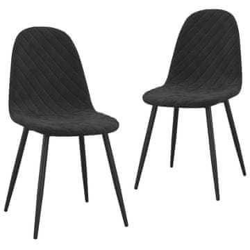 Vidaxl Blagovaonske stolice 2 kom crne baršunaste