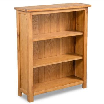 Vidaxl Biblioteka s 3 police 70x22,5x82 cm Masivno hrastovo drvo