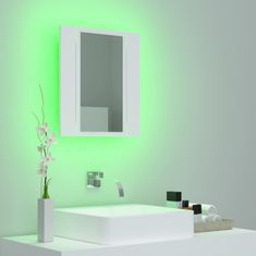 Vidaxl Kupaonski ormarić s ogledalom i LED svjetlom bijeli 40x12x45 cm akril