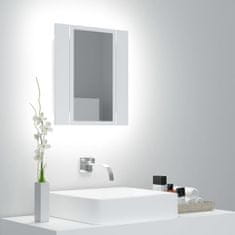 Vidaxl Kupaonski ormarić s ogledalom i LED svjetlom bijeli 40x12x45 cm akril