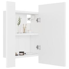 Vidaxl Kupaonski ormarić s ogledalom i LED svjetlom bijeli 40x12x45 cm akril