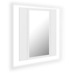 Vidaxl Kupaonski ormarić s ogledalom i LED svjetlom bijeli 40x12x45 cm akril