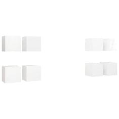 Vidaxl Zidni TV ormarići 8 kom visoki sjaj bijeli 30,5 x 30 x 30 cm