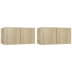 Vidaxl Zidni TV ormarići 2 kom, Sonoma hrast, 60x30x30 cm