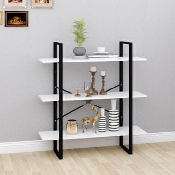 Vidaxl Polica za knjige, bijela, 100x30x105 cm, materijal na bazi drva