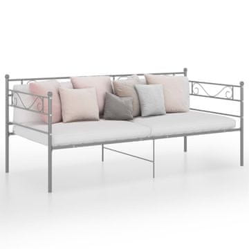 Vidaxl Okvir kauča na razvlačenje sivi metal 90x200 cm