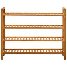 Vidaxl Stalak za obuću s 4 police 100x27x80 cm od masivne hrastovine