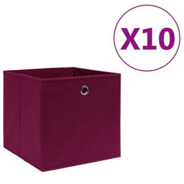 Vidaxl Kutije od netkanog materijala, 10 kom, 28x28x28 cm, tamnocrvene