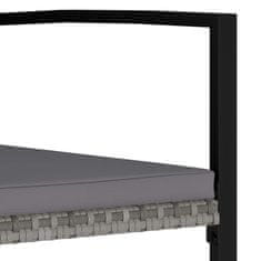 Vidaxl 7-dijelni vrtni blagovaonski set od poliratana sivi