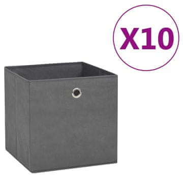 Vidaxl Kutije od netkanog materijala, 10 kom, 28x28x28 cm, sive