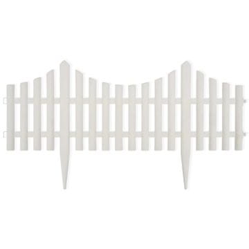 Vidaxl Bijela pregrada za travnjak 17 kom / 10 m