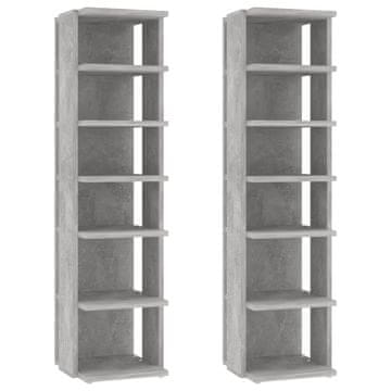 Vidaxl Ormarići za cipele 2 kom siva boja betona 27,5 x 27 x 102 cm