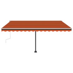 Vidaxl Samostojeća tenda na ručno uvlačenje 400x350cm narančasto-smeđa