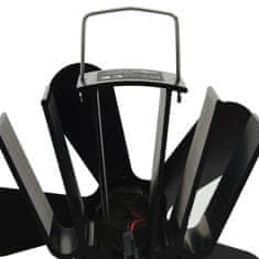 Vidaxl Ventilator za kamin na toplinski pogon, 5 lopatica, crni