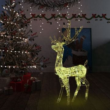 Vidaxl Božićni sobovi, akril, 120 cm, 140 toplo bijelih LED dioda