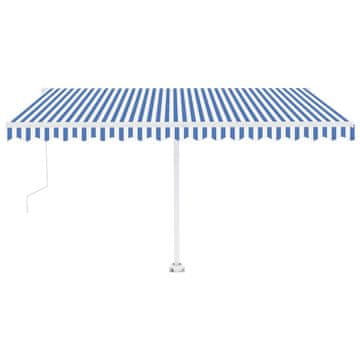Vidaxl Samostojeća automatska tenda 405 x 350 cm plavo-bijela