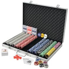 Vidaxl Set za Poker s 1000 Laserskih Žetona Aluminijum