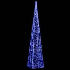 Vidaxl Akrilni ukrasni stožac s LED svjetlima plavi 90 cm