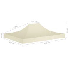 Vidaxl Krov za šator za zabave 4,5 x 3 m krem 270 g/m²