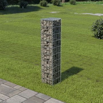 Vidaxl Gabionski zid s poklopcima, pocinčani čelik, 20x20x100 cm