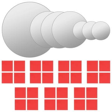 Vidaxl 7-dijelni set okruglih zidnih ogledala od stakla