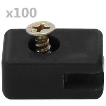 Vidaxl Držač žice za vrtnu ogradu s vijkom 100 setova antracit