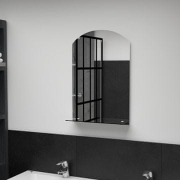 Vidaxl Zidno ogledalo s policom, 40x60 cm, kaljeno staklo