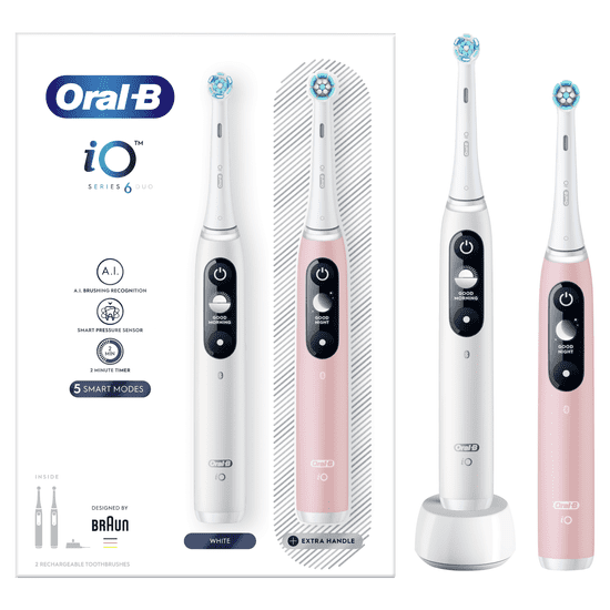 Oral-B Komplet magnetnih četkica za zube iO Series 6, White / Pink Sand, 2/1