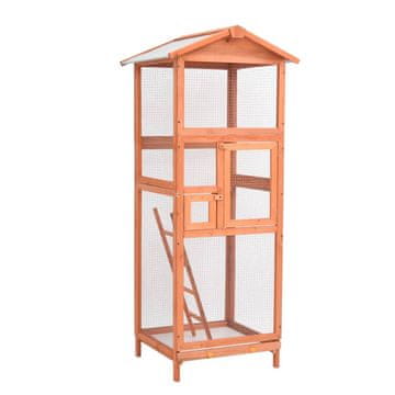 Vidaxl Kavez za ptice 68x62x166 cm Masivno drvo jele