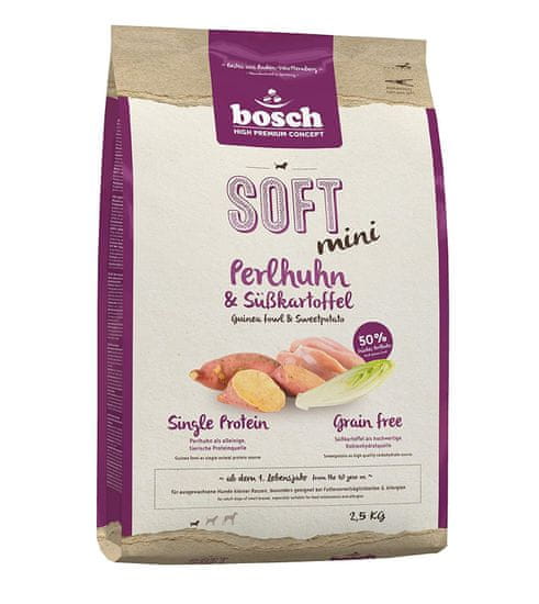 Bosch Soft Mini hrana za pse, bez žitarica, biserka i batat, 2,5 kg