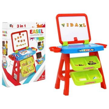 Vidaxl 3-u-1 dječji radni stol sa štafelajem