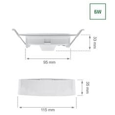 Muller-Licht 2u1 6W LED panel površinski ili ugrađeni 4000K 580lm