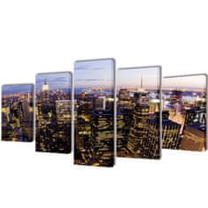Vidaxl Zidne Slike na Platnu Set s Printom New York 200 x 100 cm