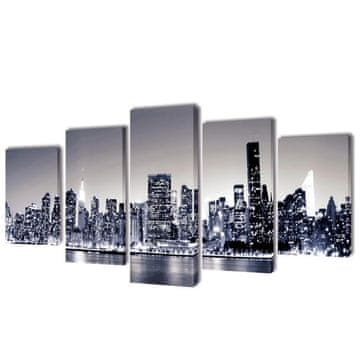 Vidaxl Set crno-bijelih slika na platnu 100 x 50 cm New York