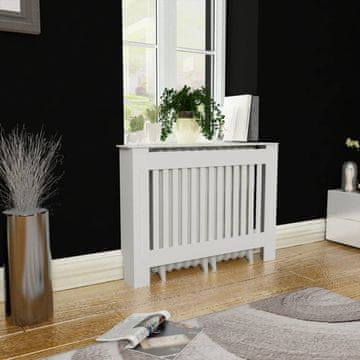 Vidaxl Bijeli MDF poklopac za radijator 112 cm