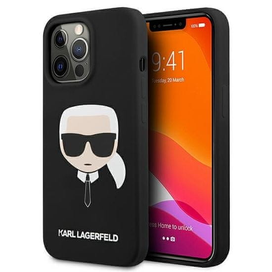 Karl Lagerfeld Karls Head maskica za iPhone 13 Pro, silikonska, crna (KLHCP13LSLKHBK)