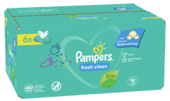 Pampers Fresh Clean dječje vlažne maramice, 6x 80 komada